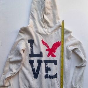 Women cream hoodie sweater by American eagle outfitters
